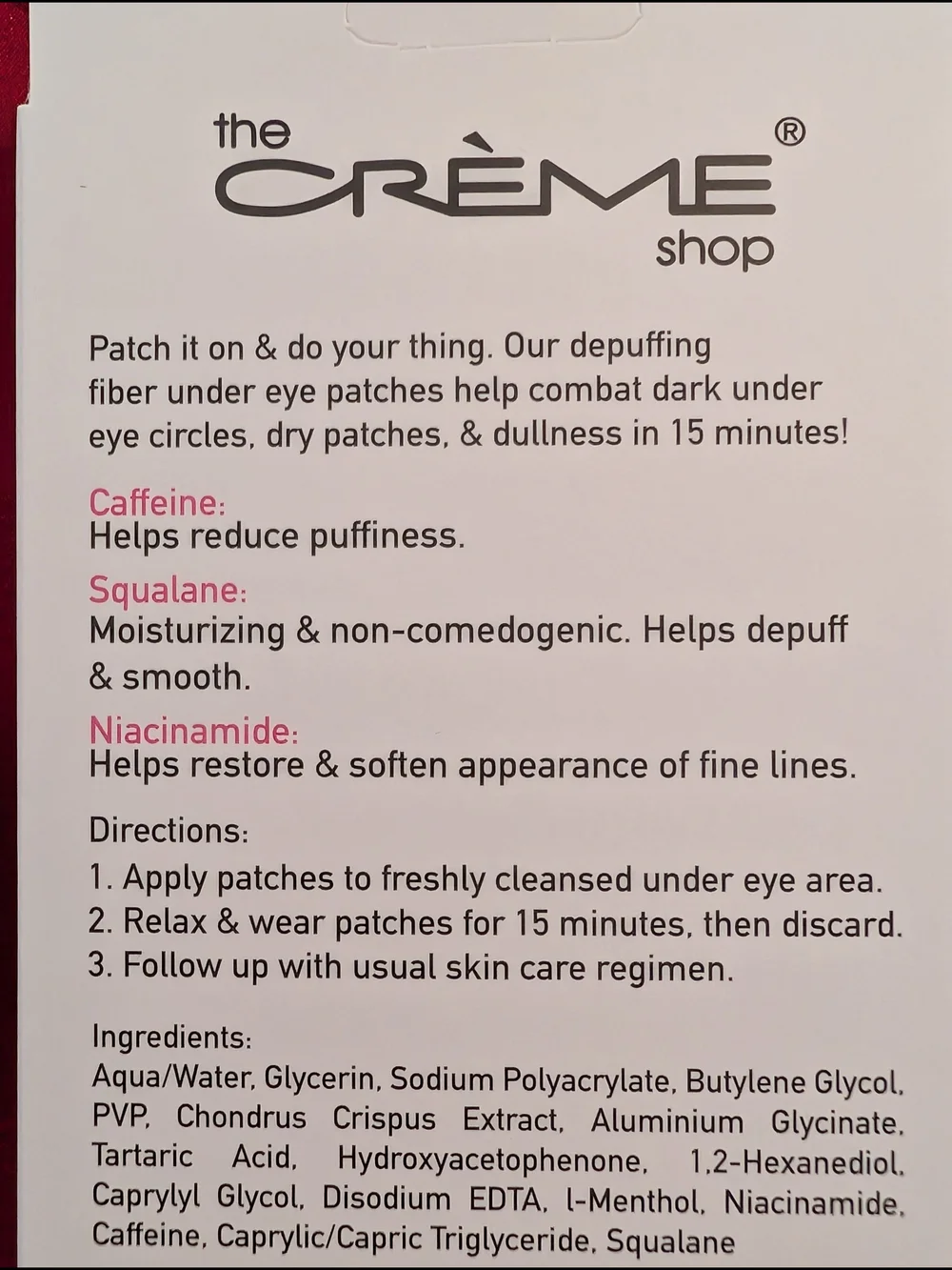 The Crème Shop Brightening Mult-Eye Task Under Eye Patches - Box Of 3 Pairs